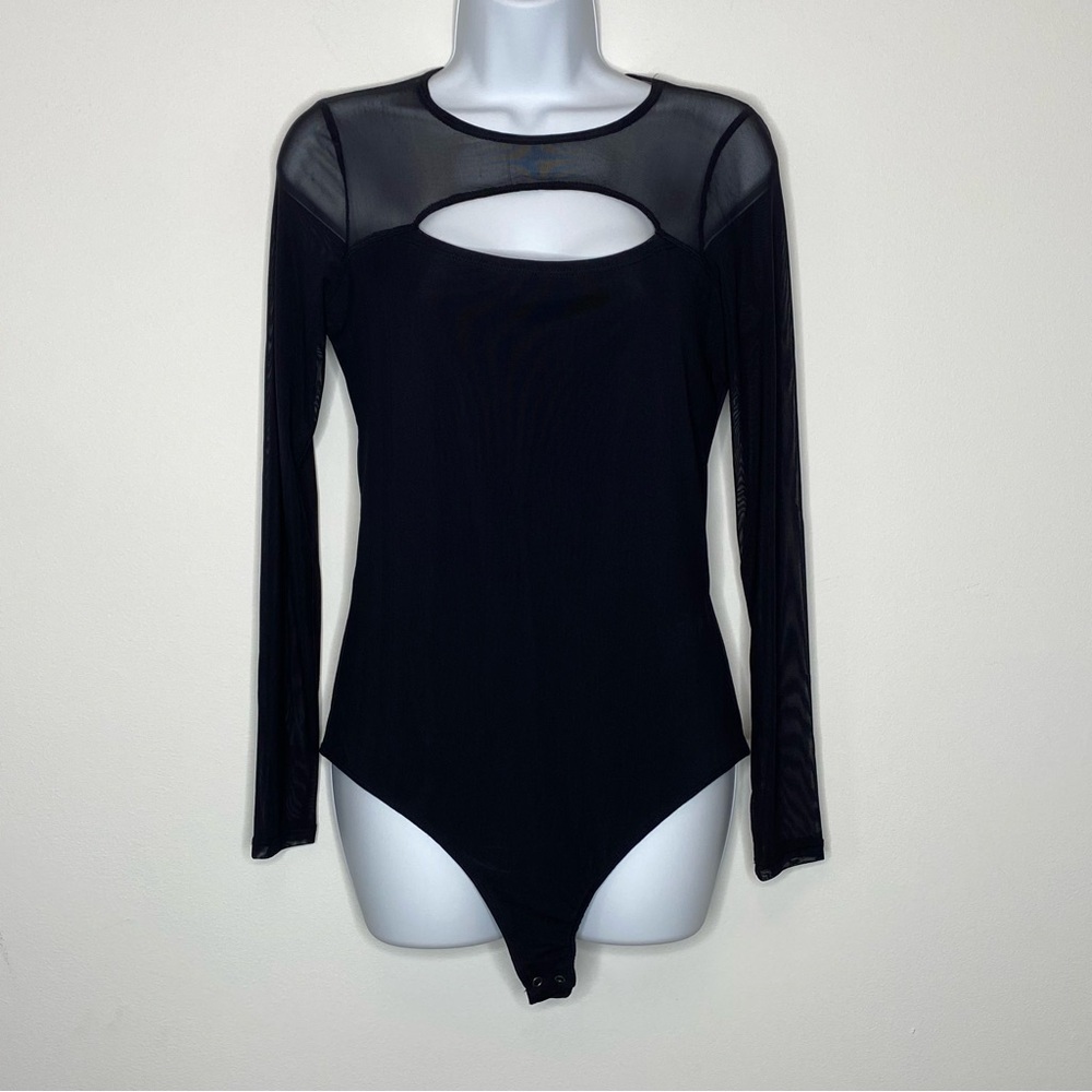 Hollister Black Mesh Long Sleeve Bodysuit
